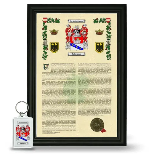 Schwigger Framed Armorial History and Keychain - Black