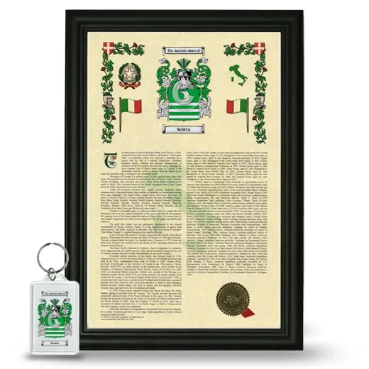 Scotto Framed Armorial History and Keychain - Black