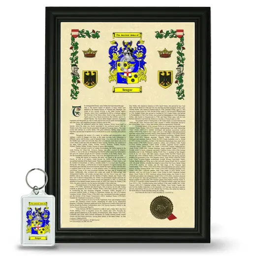 Seagar Framed Armorial History and Keychain - Black