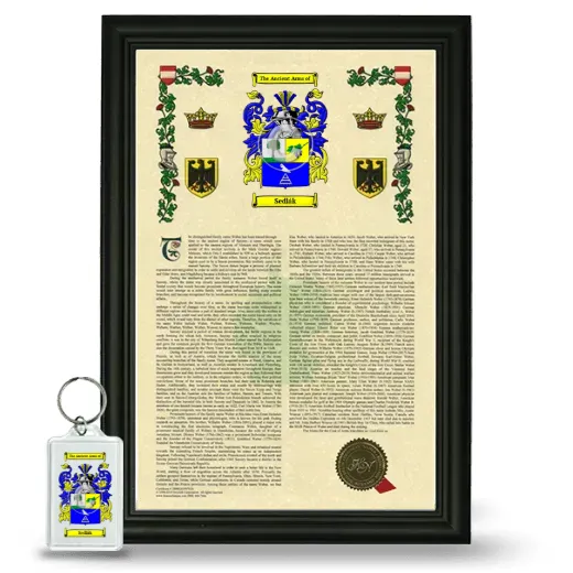 Sedlák Framed Armorial History and Keychain - Black