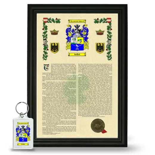 Sedlak Framed Armorial History and Keychain - Black