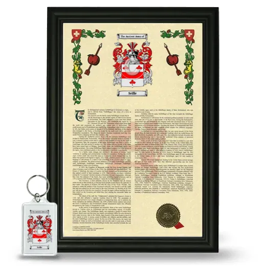 Seille Framed Armorial History and Keychain - Black