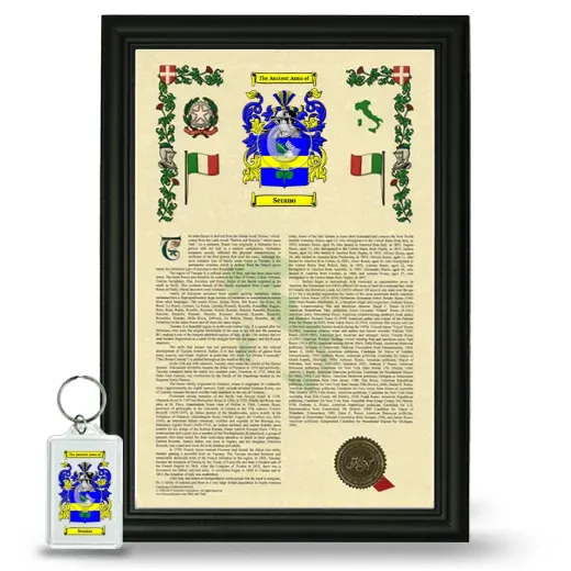 Serano Framed Armorial History and Keychain - Black