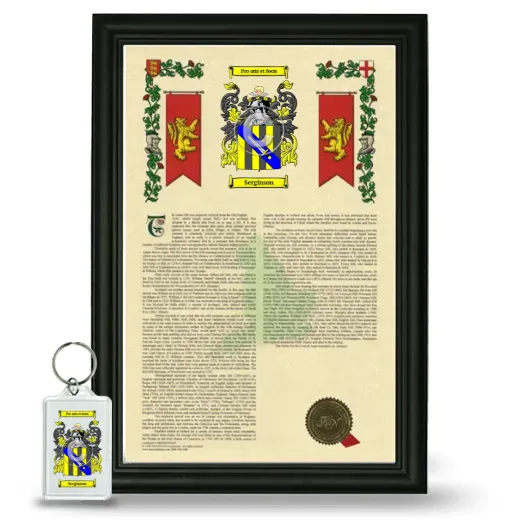 Serginson Framed Armorial History and Keychain - Black