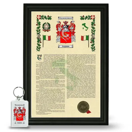 Sergnano Framed Armorial History and Keychain - Black