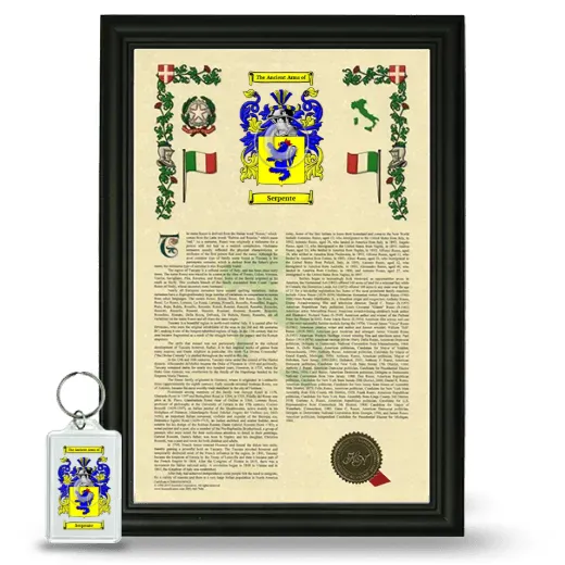 Serpente Framed Armorial History and Keychain - Black