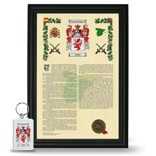 Serras Framed Armorial History and Keychain - Black