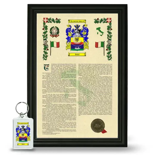 Sessi Framed Armorial History and Keychain - Black