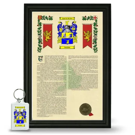 Session Framed Armorial History and Keychain - Black