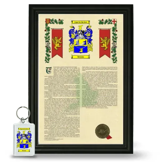 Sesson Framed Armorial History and Keychain - Black