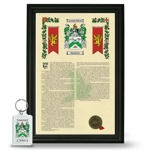 Shackerley Framed Armorial History and Keychain - Black
