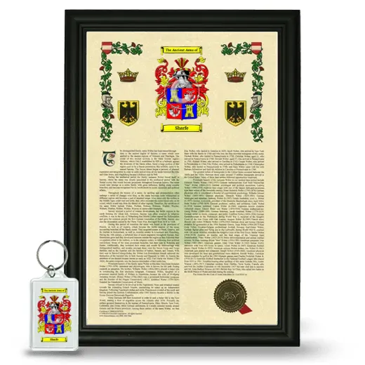 Sharfe Framed Armorial History and Keychain - Black