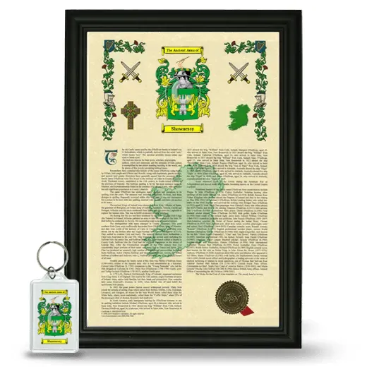 Shawnessy Framed Armorial History and Keychain - Black