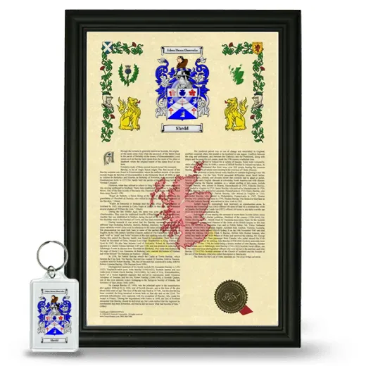 Shedd Framed Armorial History and Keychain - Black