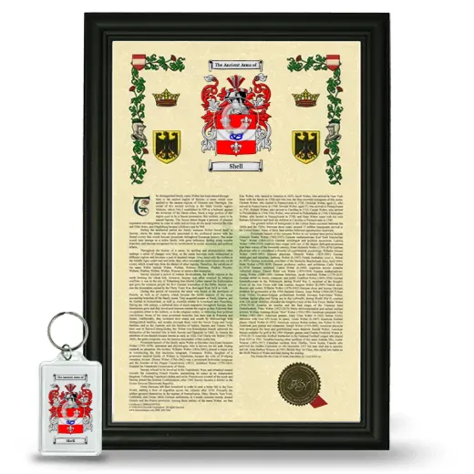 Shell Framed Armorial History and Keychain - Black