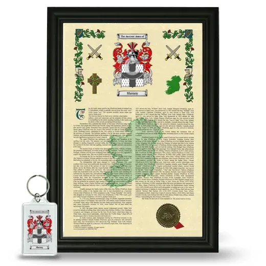 Shenoy Framed Armorial History and Keychain - Black