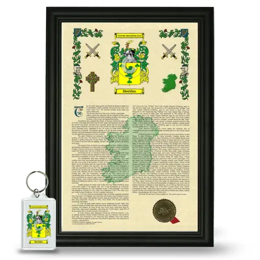 Sheridan Framed Armorial History and Keychain - Black
