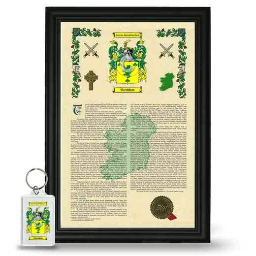 Sheridant Framed Armorial History and Keychain - Black