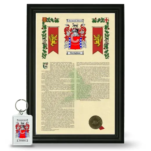 Sheringham Framed Armorial History and Keychain - Black