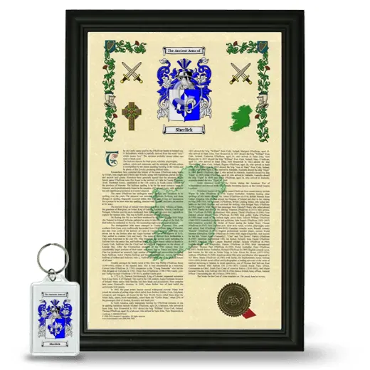 Sherlick Framed Armorial History and Keychain - Black