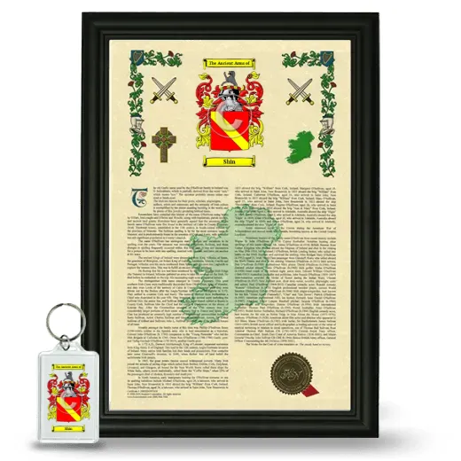 Shin Framed Armorial History and Keychain - Black