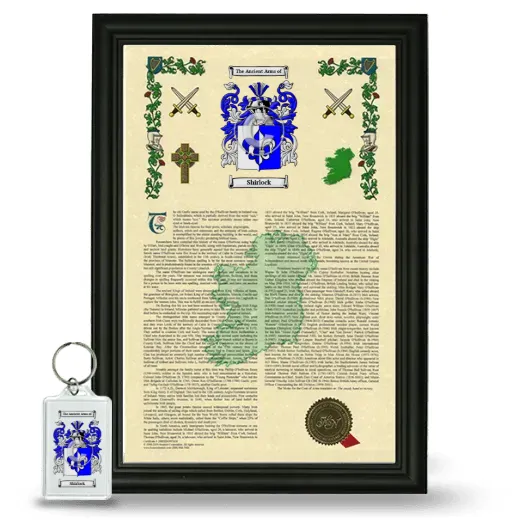 Shirlock Framed Armorial History and Keychain - Black