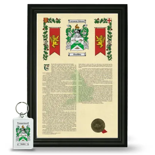 Shockley Framed Armorial History and Keychain - Black