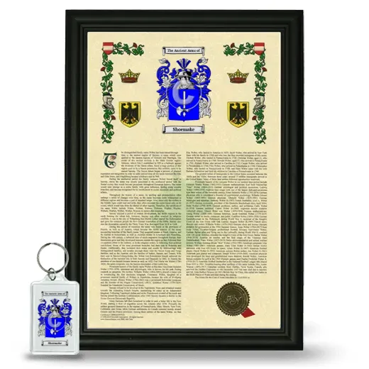 Shoemake Framed Armorial History and Keychain - Black
