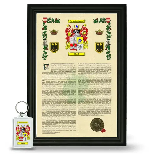 Shook Framed Armorial History and Keychain - Black
