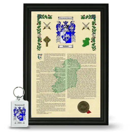 Shylock Framed Armorial History and Keychain - Black