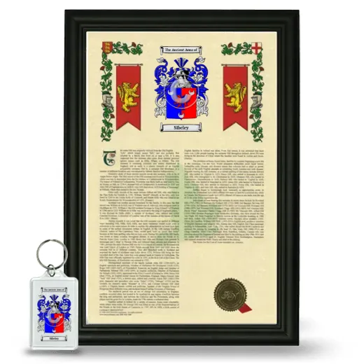 Sibeley Framed Armorial History and Keychain - Black