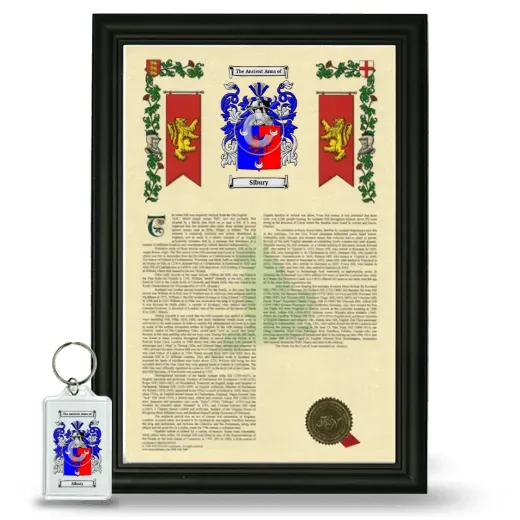 Sibury Framed Armorial History and Keychain - Black