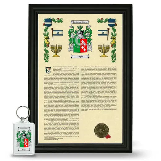 Siegle Framed Armorial History and Keychain - Black