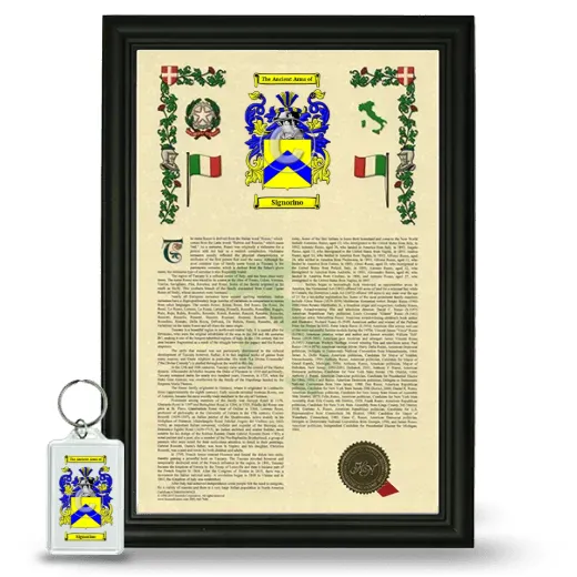 Signorino Framed Armorial History and Keychain - Black