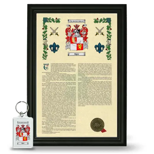 Sigur Framed Armorial History and Keychain - Black
