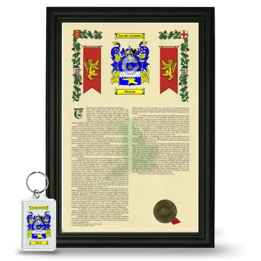 Simcox Framed Armorial History and Keychain - Black