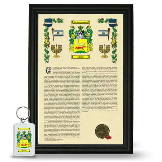 Simon Framed Armorial History and Keychain - Black