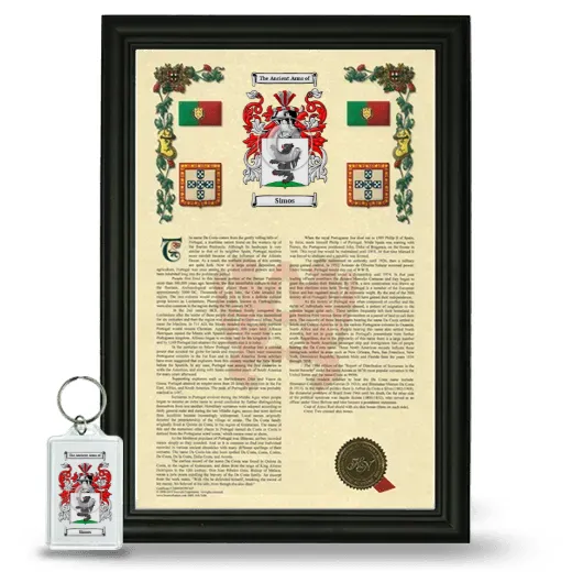 Simos Framed Armorial History and Keychain - Black