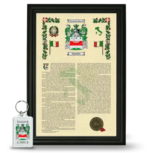Siniscalco Framed Armorial History and Keychain - Black