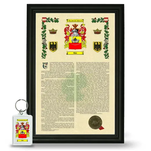 Sins Framed Armorial History and Keychain - Black