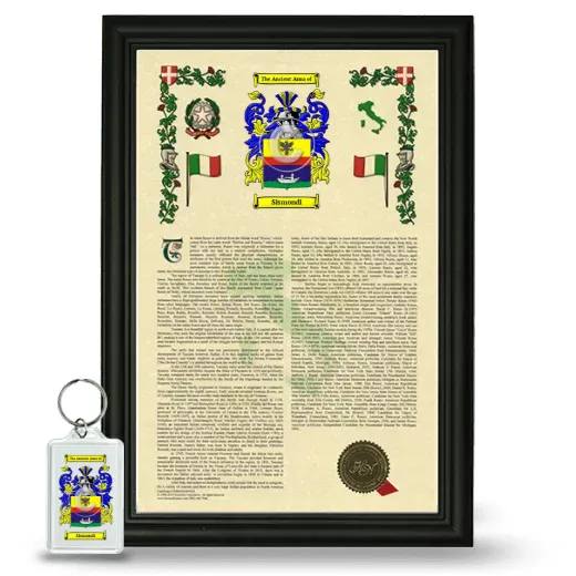 Sismondi Framed Armorial History and Keychain - Black