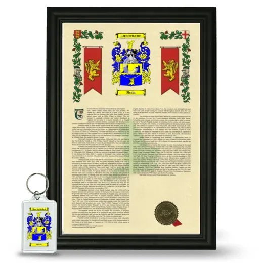 Sissin Framed Armorial History and Keychain - Black