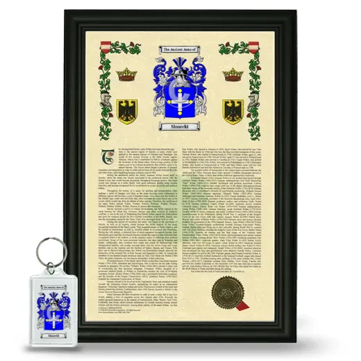 Slonecki Framed Armorial History and Keychain - Black