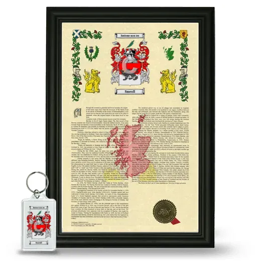 Smeall Framed Armorial History and Keychain - Black