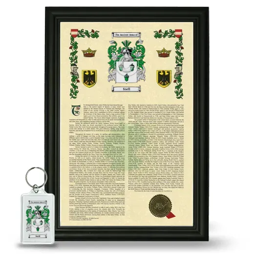 Snell Framed Armorial History and Keychain - Black