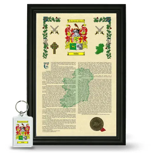 Solon Framed Armorial History and Keychain - Black