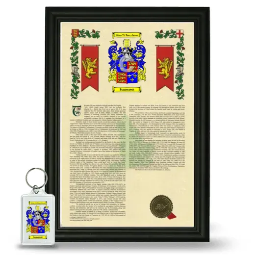 Somersett Framed Armorial History and Keychain - Black