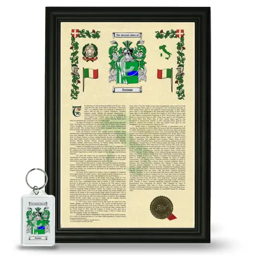 Sorano Framed Armorial History and Keychain - Black