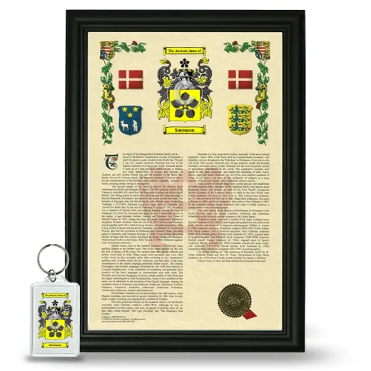 Sorenson Framed Armorial History and Keychain - Black