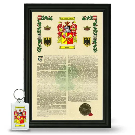 Spaid Framed Armorial History and Keychain - Black
